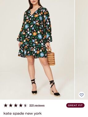 Kate Spade Floral Tie Neck Dress